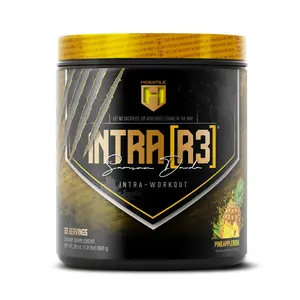 HOSSTILE INTRA[R3] Intra-Workout Pineapple 20 Servings Cluster Dextrin BCAA & EAA for Muscle Recovery Energy Fitness Performance Amino Acids Supplement