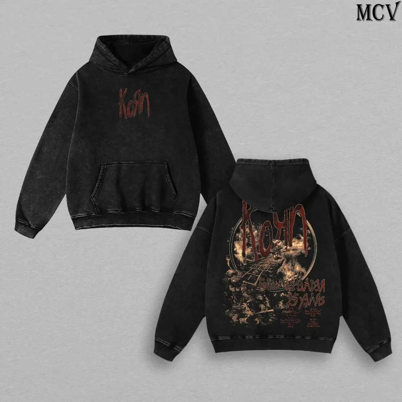 Vintage Korn Follow the Leader Tee – Korn Vintage Washed T-Shirt, Hoodie & Sweatshirt | Nu Metal | Alternative Metal | 90s Metal Legends Music Graphic Tee | Heavy Cotton Unisex Oversized Streetwear Top CTL