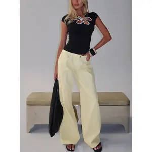 Ramos Low Rise Wide Leg Jeans Butter Lemon