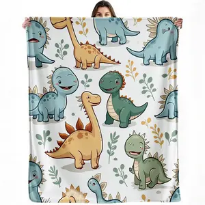 Cute Dinosaur Blanket Cartoon Dinosaur Kids Throw Blanket