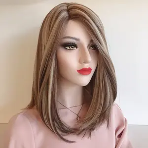 Audrey Balayage Blonde Wig Brown Blond Straight Mono-top Wig 16"