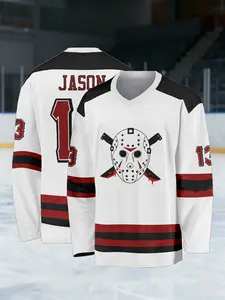 #13 Men's Hockey Jersey Friday the 13th Movie-Themed Hockey Jersey Comfortable retro style, perfect gift for hockey fans