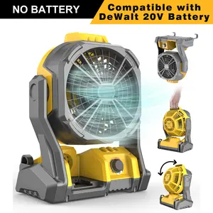 Portable Multi-Functional Camping Fan with LED Light, Rechargeable Battery Operated Oscillating Fan & Lantern for Tent, Compatible with Dewalt 20V Max Battery for Jobsites, Outdoor Use, Bare Tool Only