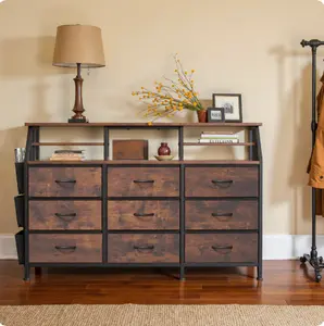 Bamboo Cloth Storage Cabinet with Fire Cloud Color