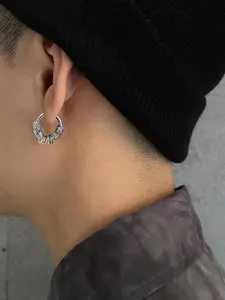 Stylish Punk Style Stainless Steel Hoops, Waterproof and Hypoallergenic Tassel Earrings, Great for Daily Stackable Accessories, Earcuff