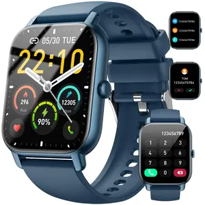 [Flash Deals] Coucur 1.69'' Touchscreen Smartwatch with Fitness Tracker & Sleep Monitor for Men Women Android iOS Compatible Silicone Band Bluetooth Calls Wearable