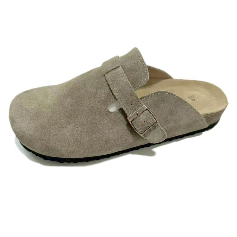 Snowind Women Men Round Toe Cork Footbed Clogs with Adjustable Flat Buckle Suede Texture Casual Outdoor Slip On Design Comfortable Walking Shoes  Thanksgiving Christmas