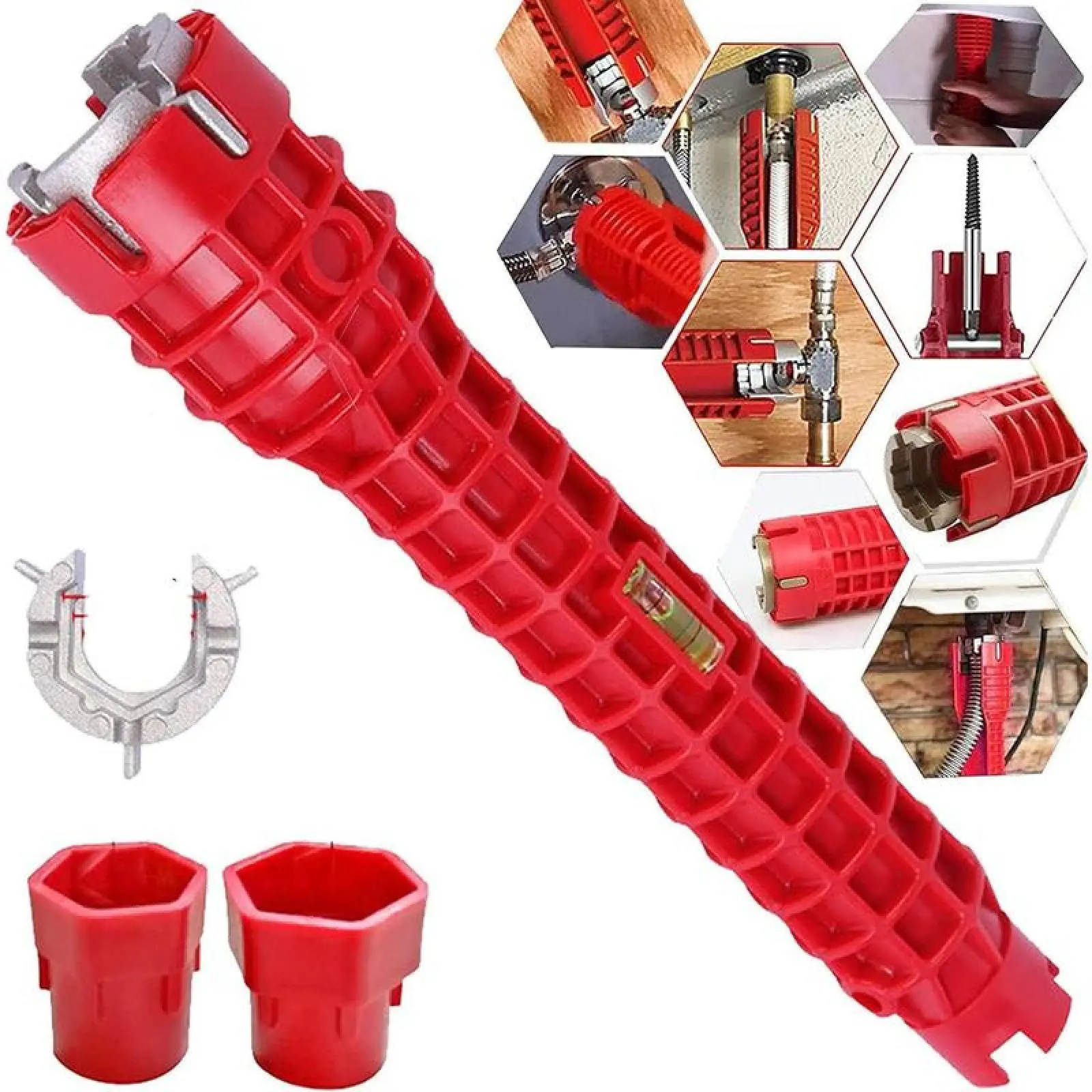 8 In 1 Faucet & Sink Installer Wrench, Sink Faucet Installer Tool, Multifunctional Wrench Set, Pipe Wrench Set, Basin Wrench For Kitchen Plumbing Repair, Heavy Duty Adjustable Wrench