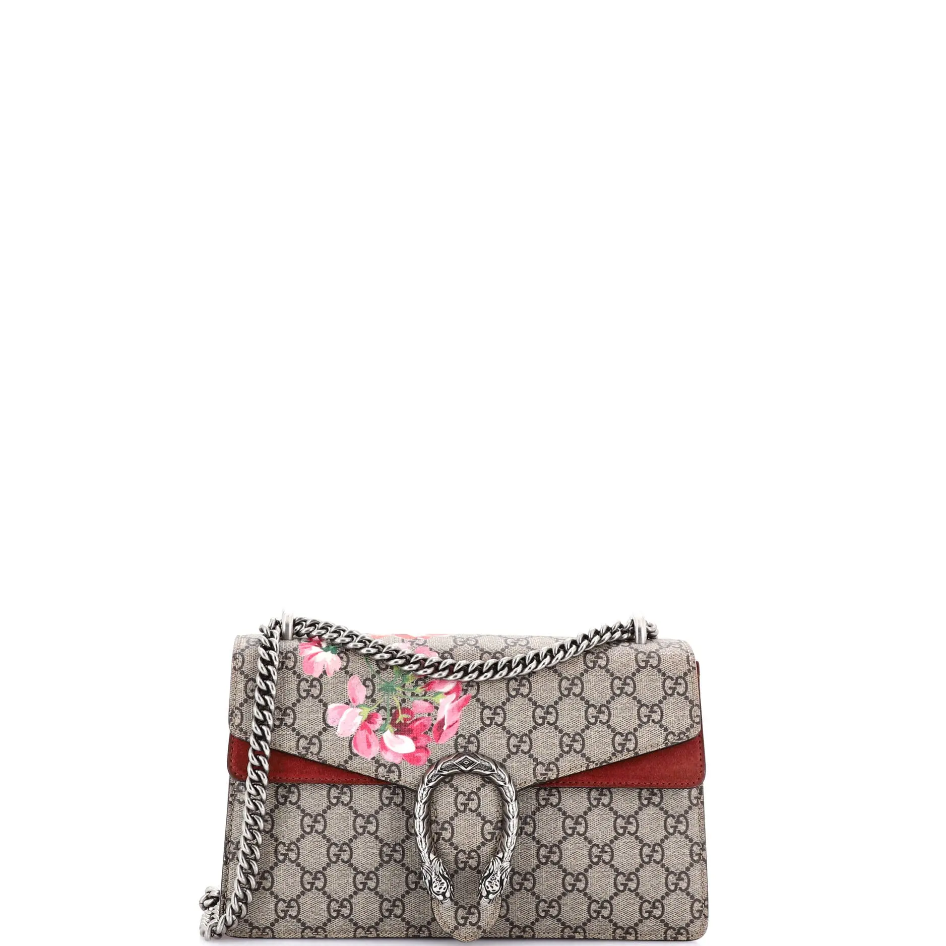 Pre-owned GUCCI Canvas Coated, Suede Shoulder Bags Dionysus Bag Blooms Print GG Coated Canvas Small by Rebag