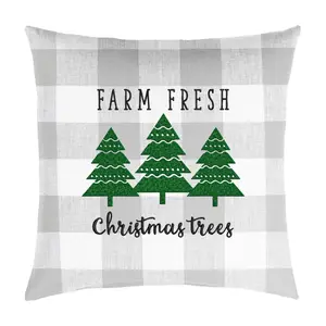 Sorra Home Farm Fresh Christmas Tree 18" Embroidered Pillow