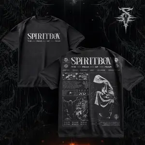 SINFUL ATELIER Retro Spiritbox The Fear Of Fear Heavy Metal Shirt, Unisex Oversize Rock Band Cotton T-shirt, Gift For Rock Music Lovers , Gothic Punk Emo Grunge Y2K Outfits