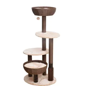 Eco Haven 5-Tier Bohemian Cat Tree with Recycled Elements soft plush