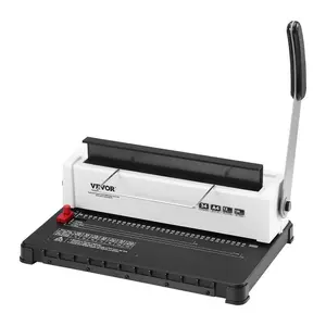 VEVOR Coil Spiral Binding Machine, Manual Book Maker 34-Holes Binding 120 Sheets, Punch Binder Adjustable 3/16 - 9/16 Coil Binding Spines, for Letter Size, A4, A5
