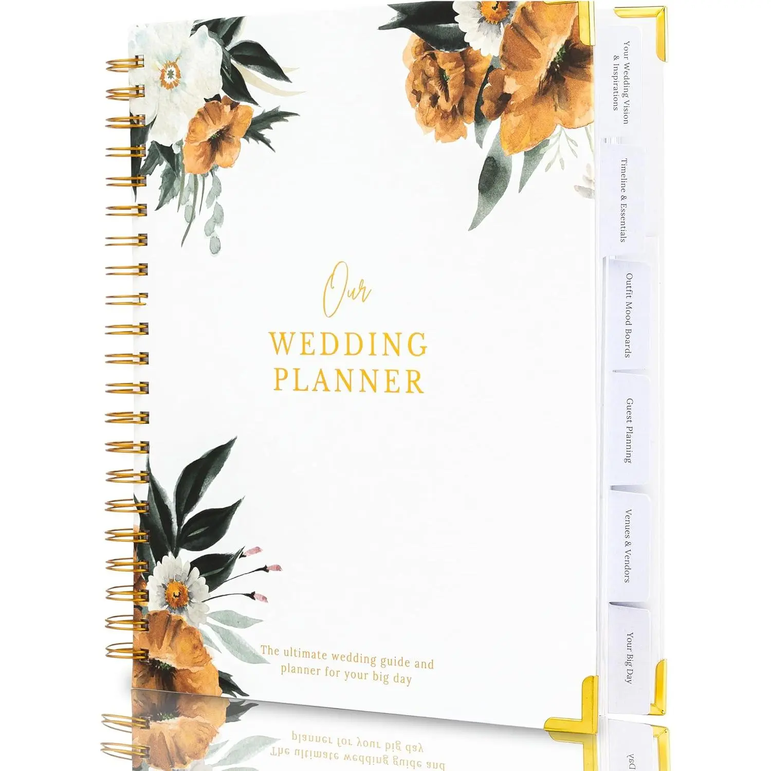 Timeless  Wedding Planner Book and Organizer - Wedding Planning Book, Comprehensive Keepsake & Countdown Binder,  Engagement  for Women, 11" x 9" (Boho)