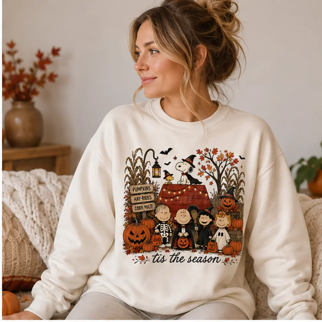 Trick or Treat Halloween T-Shirt, Peanuts and Charlie Brown Spooky Graphic Tee, Tis the Season Classic Fall Gift for Fans of All Ages