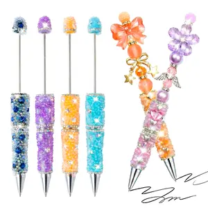 4 PCS Creative DIY Luminous Snowflake Rhinestone Heavy-Duty rhinestone pen Rhinestone Chain Love Bead Pen Beauty Essential Full Rhinestone Bling diy beadable pen bead cute journalling pen ballpoint pen tween girl gift