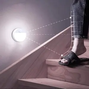 LED Motion Sensor Night Light, Automatic On & Off LED Night Light, Batteries Required LED Night Light for Kitchen, Bathroom, Stairs, Bedroom