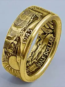 Vintage Coin Morgan 1945 Ring for Men & Women, Unique Gift Idea for Valentine's Day & Christmas, Stylish Jewelry Accessory, Engraved Ring, Vintage Rings