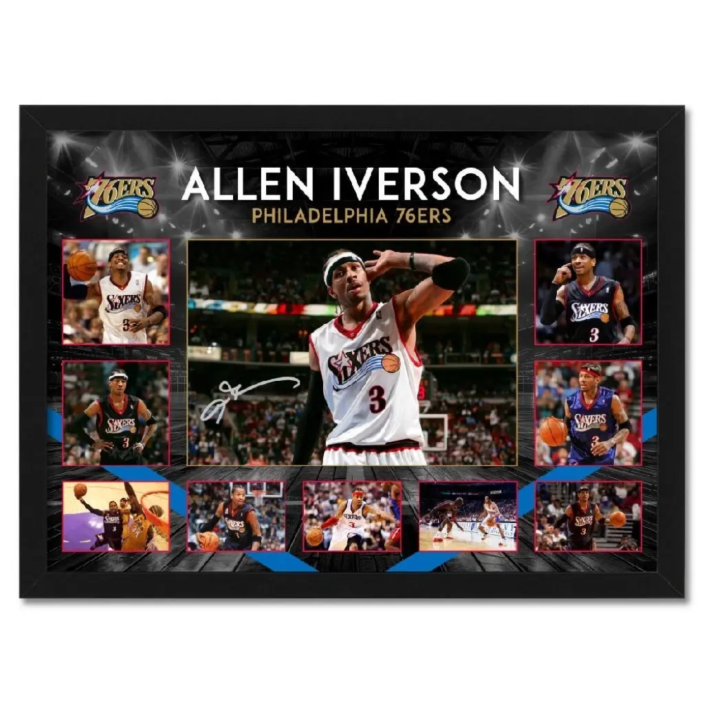 Basketball – Allen Iverson Philadelphia 76ers Framed Large Photo Collage