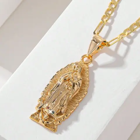 Fashion Simple Vintage Virgin Mary Design Pendant Necklace, Stainless Steel Jewelry for Party, Daily Decor, Trendy All-Match & Exquisite Jewelry for Birthday Gift, Faith Necklace, Fashion Jewelry Accessories