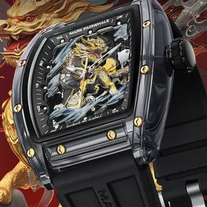 Qilin men’s automatic mechanical watch, representing auspicious fortune and smooth progress inspired by mythical creatures from “Shan Hai Jing.” Barrel-shaped luminous water-resistant wristwatch, includes an elegant box; a gift guide for men.