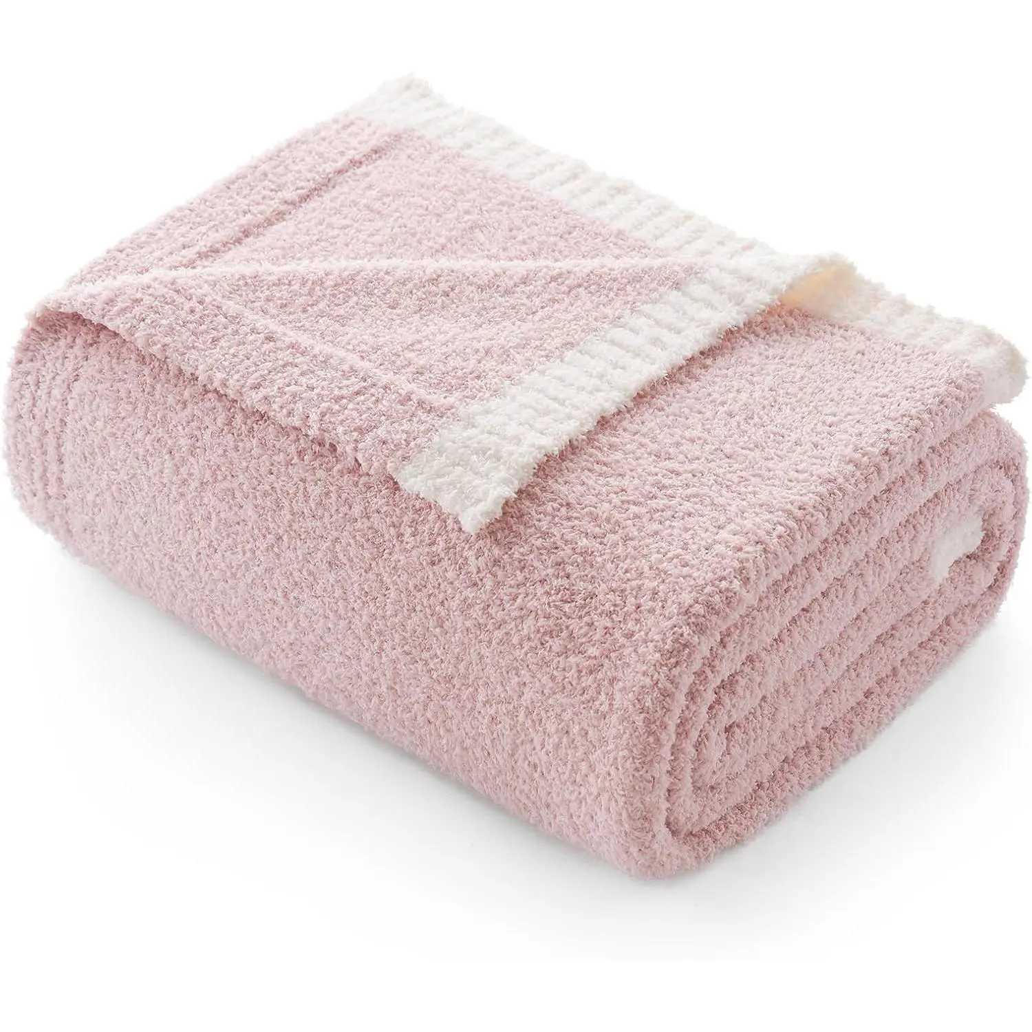 Ultra Soft Throw Blanket for Couch Bed Sofa 50x60 inches, Reversible Pink Blanket Microfiber Fluffy Fuzzy Cozy Knit Throws for Women Mothers Birthday Gifts