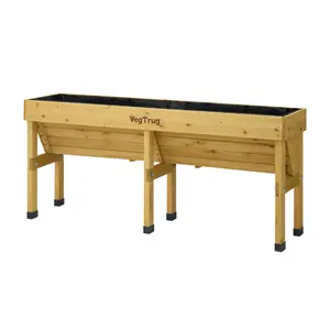 VegTrug Wall Hugger Cedar Wood Raised Garden Planter, Natural, Medium 1.8m