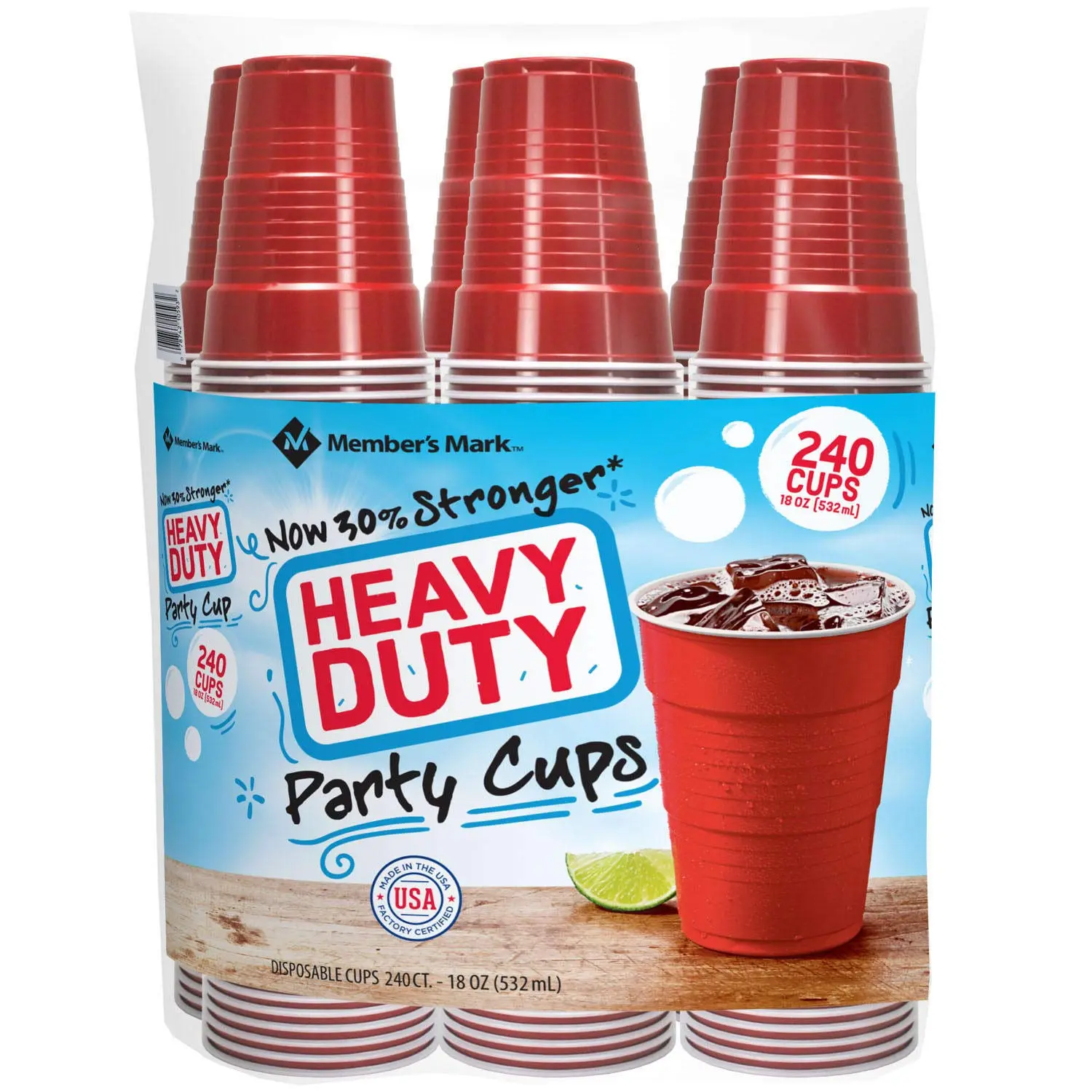 Member's Mark Heavy-Duty Red Cups (18 Ounce, 240 Count)