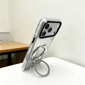 Dual-tone phone case with stand for iPhone 17/16/15/12/13/14 Plus/Pro Max/17Air-shock-resistant and durable, with colorful edges