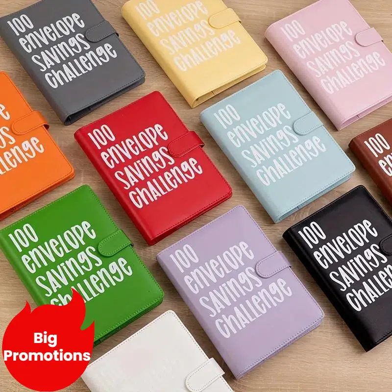 Only black 100 Envelope Challenge Binder，Money Saving Challenge Book - Easy & Fun Way to Save $, Envelopes Money Saving Challenge Budget Binder, Chall