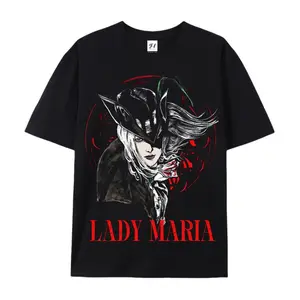 Bloodborne Lady Maria Oversized Casual Men's Letter Pattern Printed T-Shirt