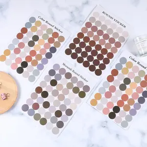 480pcs Morandi Color Dot Stickers, Adhesive Labels Copper Paper Round Marking Stickers, Classification Sealing Stickers
