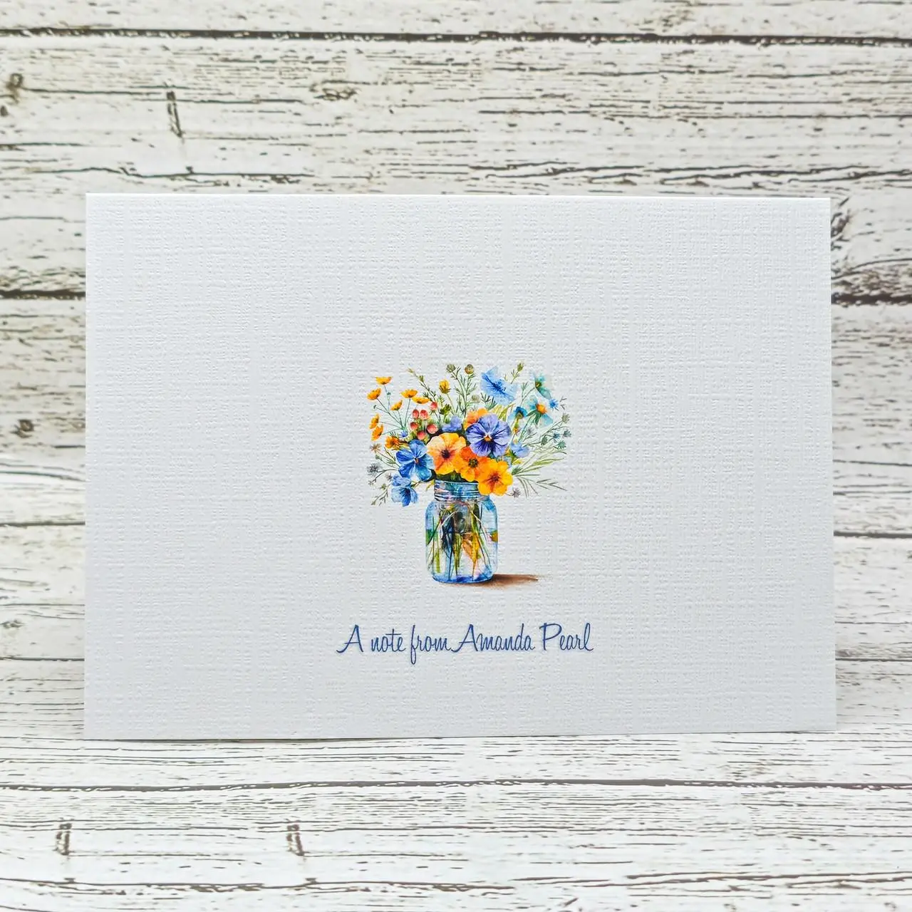 Personalized Notecards with Envelopes Featuring a Watercolor Wildflower Bouquet on Linen Paper 4.5 x 6.25 Inches Perfect for Thank You Notes Birthday Cards & More