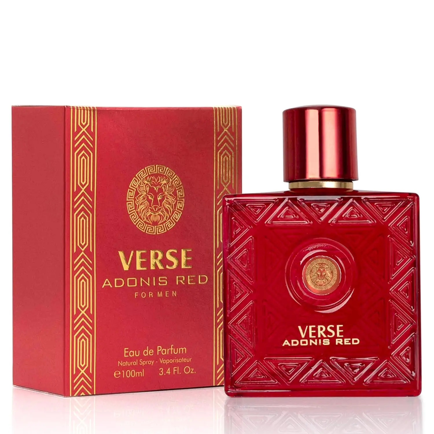 NOVOGLOW Verse Adonis Red Eau de Toilette, Woody Spicy Long Lasting Cologne for Men, Signature Scent with Rosemary & Sandalwood for Daily Wear, Vegan, 3.4 oz, Men's Fragrance