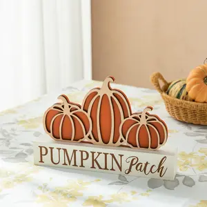 11.75"L Fall Wooden "PUMPKIN PATCH" Pumpkins Table Sign