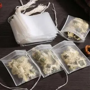 Disposable Tea Bag (100pcs), Tea Infuser Bag with Detangling Drawstring, Spice Filter Bag, Tea Food Strainer Bag for Home Kitchen, Household Kitchen Food Products