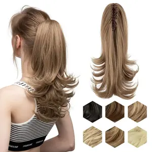 Yetta Elegant Claw Clip Ponytail Curly Wavy Ponytail Extension 14" Synthetic Long Curly Wavy Clip Hair Natural Fake Ponytail  Perfect for Daily Chic & Dazzling Party Looks!