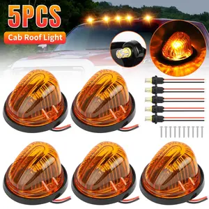 5X Amber Lens LED Cab Roof Marker Lights For 73-87 Chevy C10/20/30/50/60/70 GMC