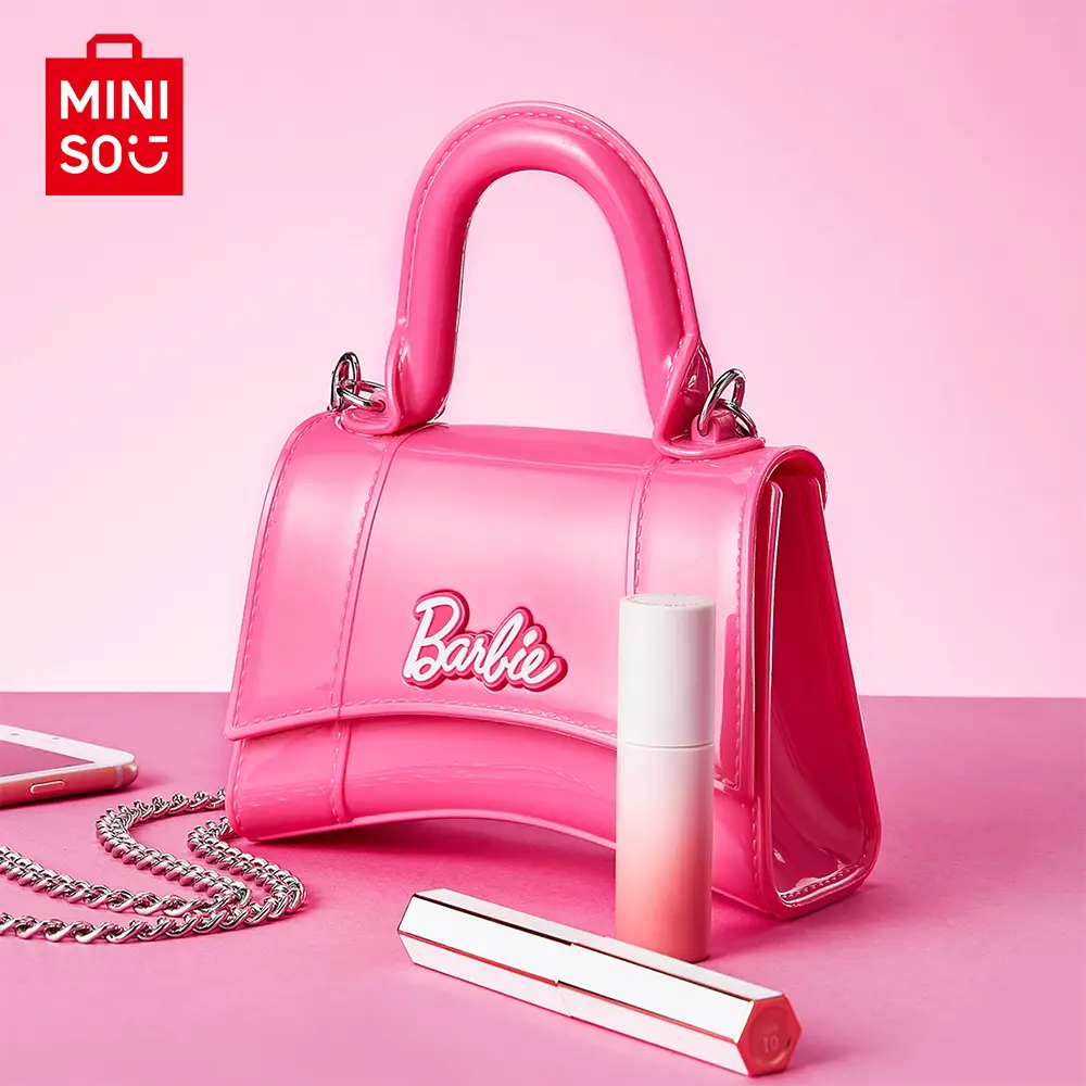 Barbie Series Hourglass Jelly Bag PVC Material Favourable Price Cute Coss Body Bag Girly Pink Cute & Portable Hand Bag High Quality Girls Bag