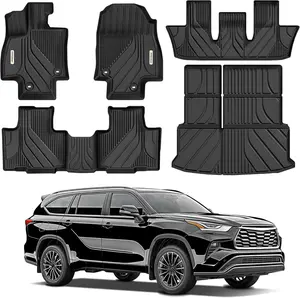 YITAMOTOR Upgraded Floor Mats Fit for Toyota Grand Highlander 2024-2025 7 Seats with Subwoofer (Include Hybrid), Custom Fit 3 Row Cargo & Liner Set