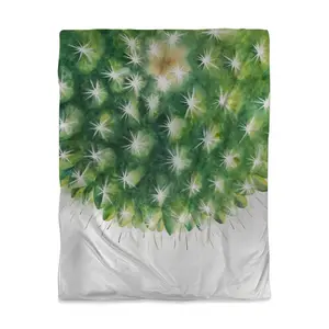 Begin Home Decor 3817-HWCT-FL138 Green Exotic Botanical Twin Size Duvet Cover - Watercolor Mini Cactus