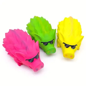 One Large Hedgehog-Shaped Latex Chew Toy for Dogs, Featuring a Squeaker And Designed for Medium to Large Breeds to Help with Teeth Grinding, Without Battery