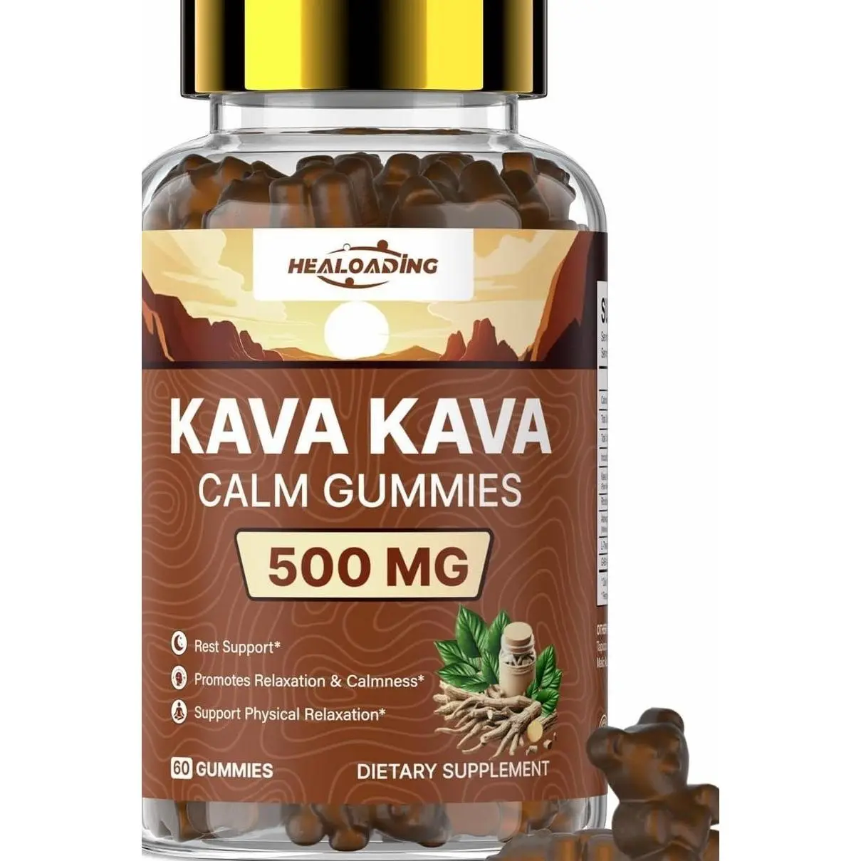 Kava Kava Root Extract Supplement: Natural Kava Gummies with L Theanine, Ashwagandha and GABA for Cognitive & Immune Support Herbal Supplement for Adults