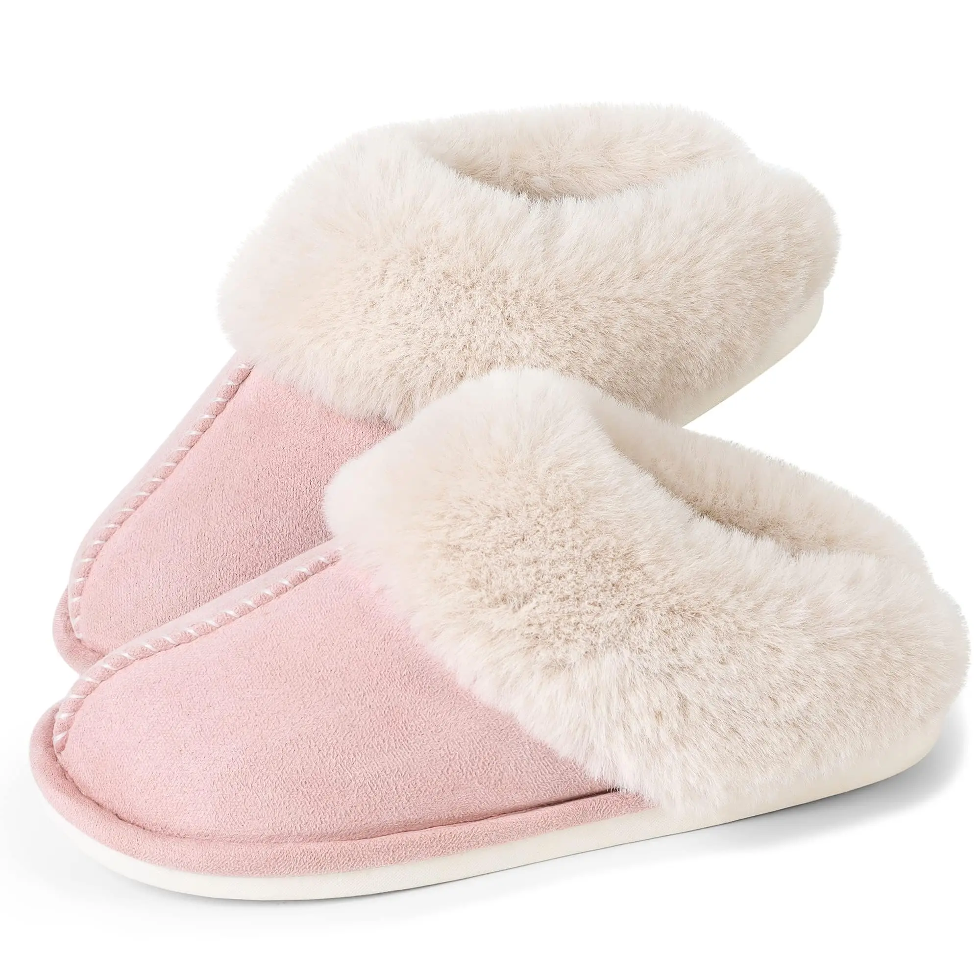Comfort Fluffy Anti-Slip Cotton Slippers Unisex Couple Winter Home Slippers Fur Cozy Warm Foam Non-Slip Sole for Indoor Outdoor Use