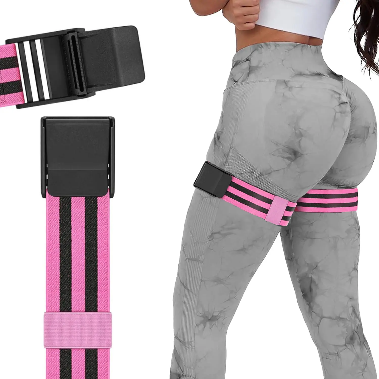 BFR Occlusion Bands for Women Fitness, Comfortable Elastic Booty Bands for Blood Flow Training Workouts