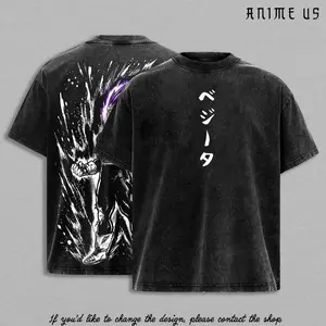 Ultra Ego Saiyan Prince Vintage Washed Oversized Tee, Purple Aura Anime Warrior Shirt, Heavyweight Cotton Streetwear Graphic Design | 90s Graphic American Casual Short Sleeve Tee | Premium Soft Cotton Classic Unisex T-Shirt for Daily, Gym & Streetwear