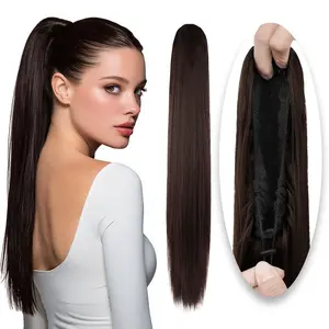 Ponytail Extension 26 Inch Drawstring Ponytail Extension for Women Long Straight Hair Extensions for Daily