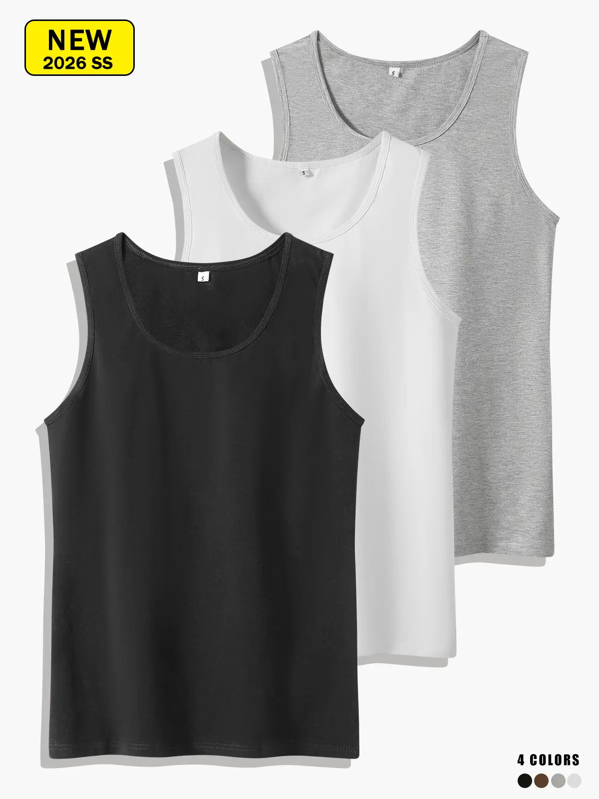 Men’s summer sleeveless sports tank top with cotton blend, high elasticity, moisture-wicking and breathable, wrinkle-resistant and comfortable