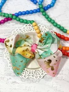 Pastel Rainbow Unicorn Bow