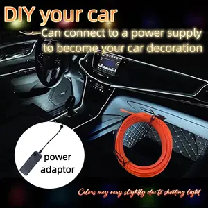 Neon Glowing El Light String (ORANGE)1PCS, Party Decorations, Coachella Music Festival, Club, Festival, Birthday, Wedding Decoration